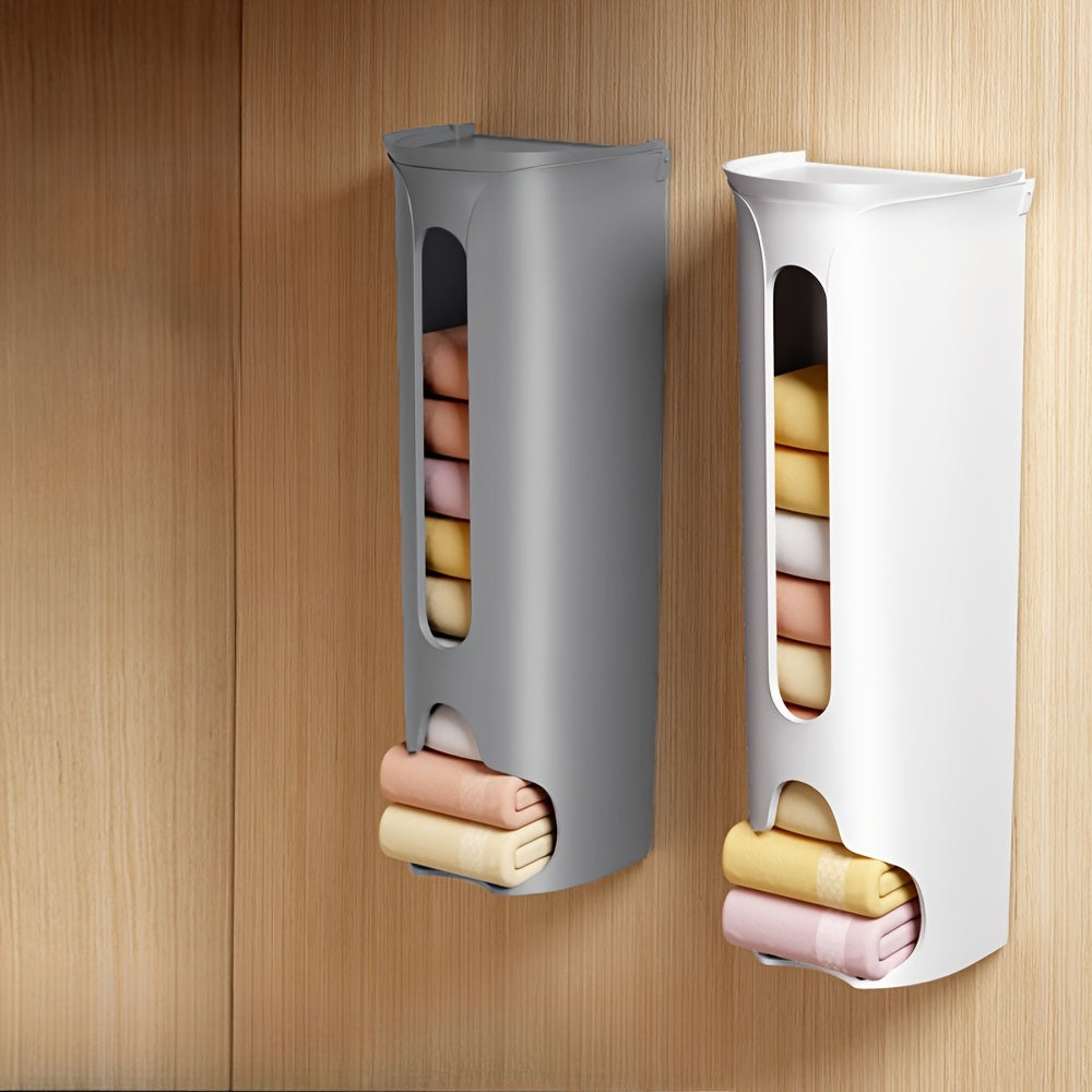 Plastic Garbage Bag Storage Box with Lid Wall-Mounted Organizer for Underwear Socks Kitchen Home