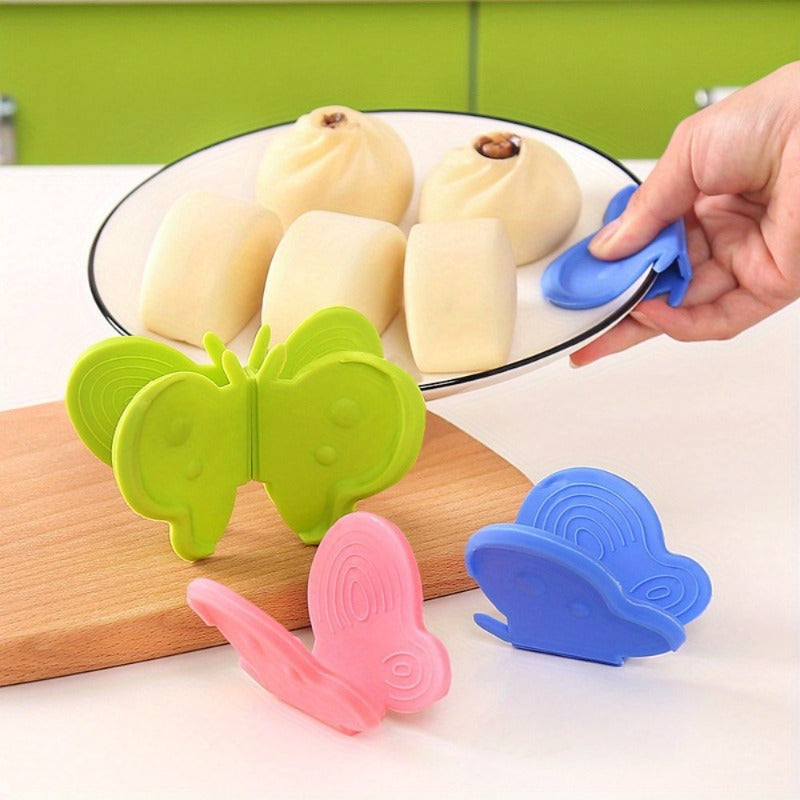 Silicone Kelebek Shaklidagi Qozon Tutqich Kliplari - 2 Ta To'plam, Qozonlar, Qozonlar va Idishlar uchun Mustahkam Qaytmas Tutqich - Pishirish, Pishirish, Sayohat, Ish va Ovqatlanish uchun Ko'p Maqsadli Oshxona Aksessuari