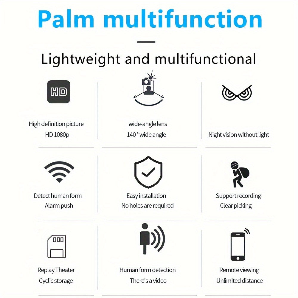 WiFi Security Camera with Motion Detection Night Vision USB Powered for Home Office Surveillance