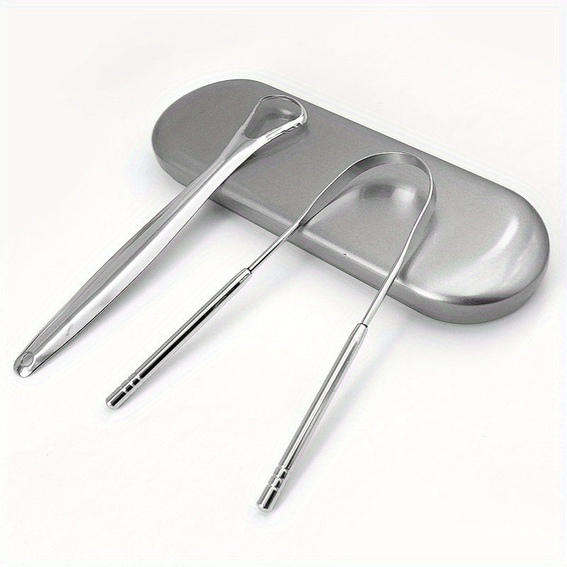 Stainless Steel Tongue Cleaner for Fresh Breath Halitosis Reduction