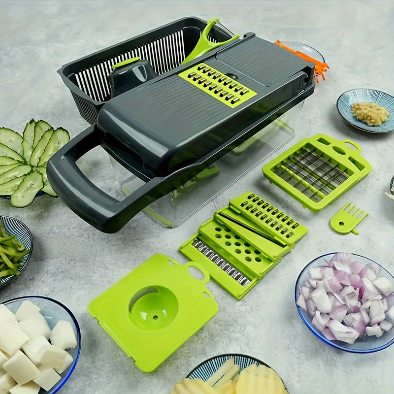 16-Piece Vegetable and Fruit Chopper Set, Manual Food Cutter, Onion Slicer
