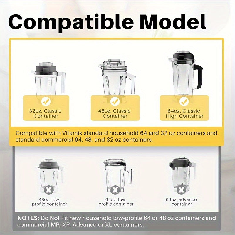 Vitamix 5200 seriyali blenderlar bilan mos keladigan zanglamaydigan po'latdan yasalgan almashtirish pichog'i. Ushbu nam pichoq to'plami 64oz va 32oz blender idishlariga mos keladi.