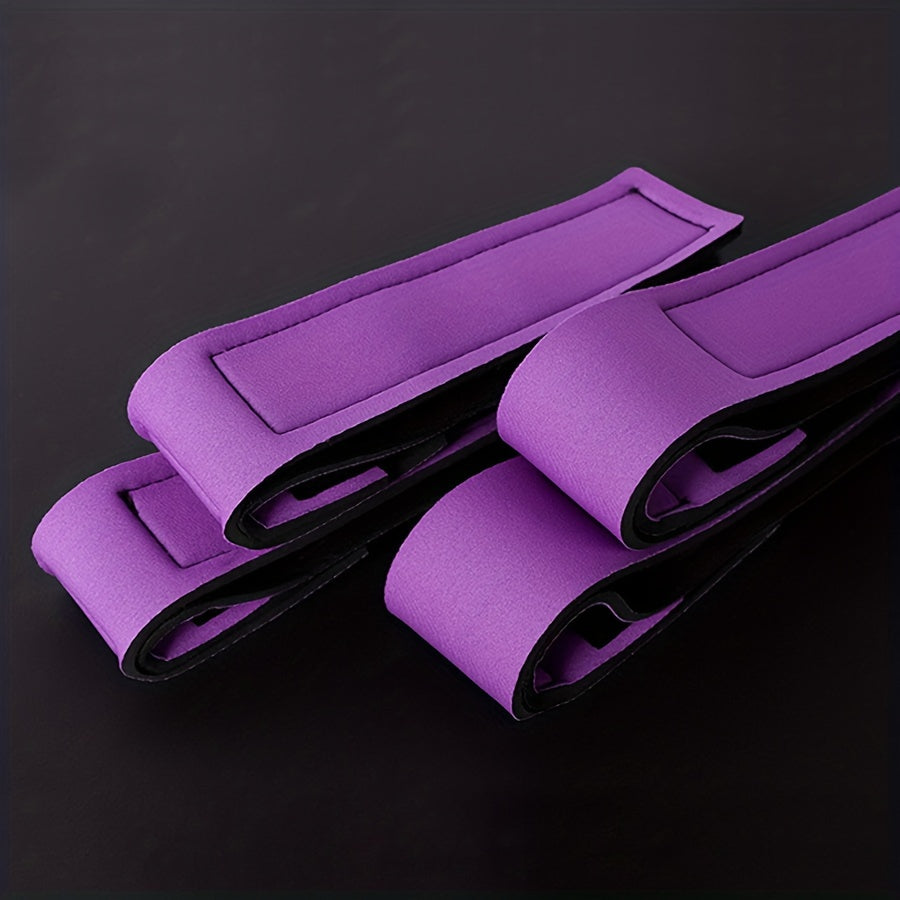 Kattalar uchun bog'lash to'plami, qo'l va oyoq uchun mahkamlagichlar bilan, qora va binafsha, yumshoq material