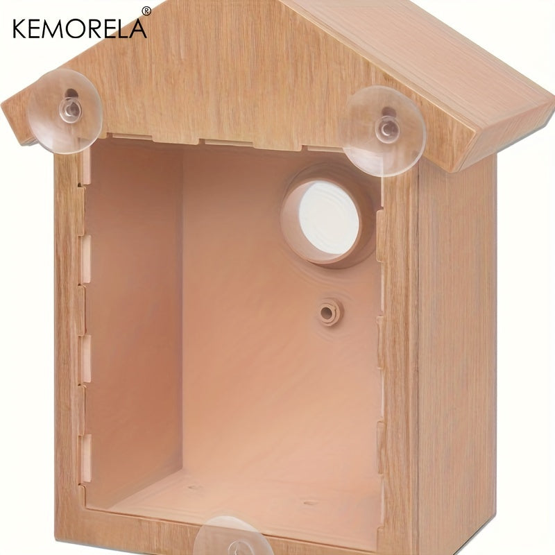 Птичья кормушка для окна с присосками и жердочкой для декора сада на улице.