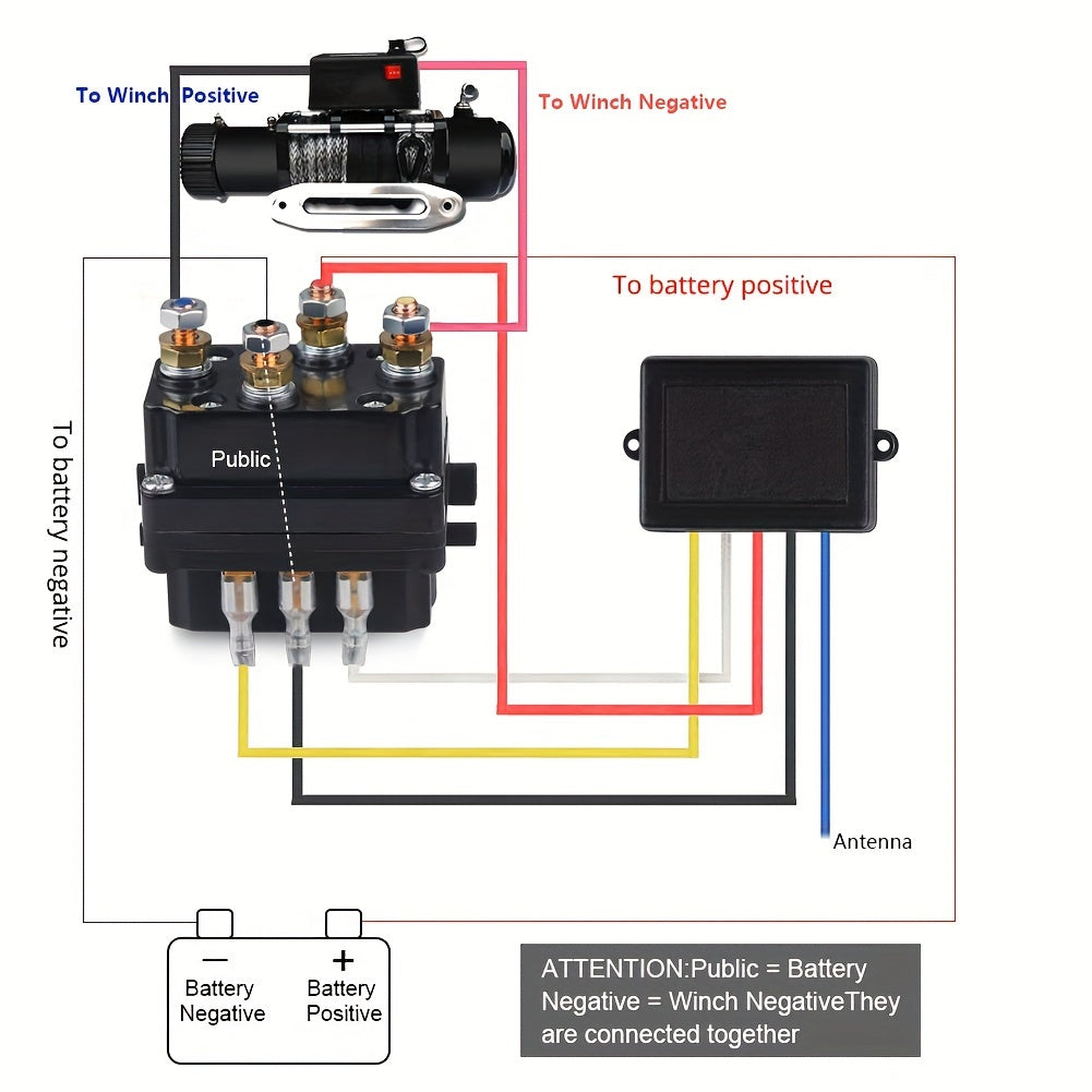 Wireless Remote Control Kit for 9V-30V Winch for ATV Blue Black
