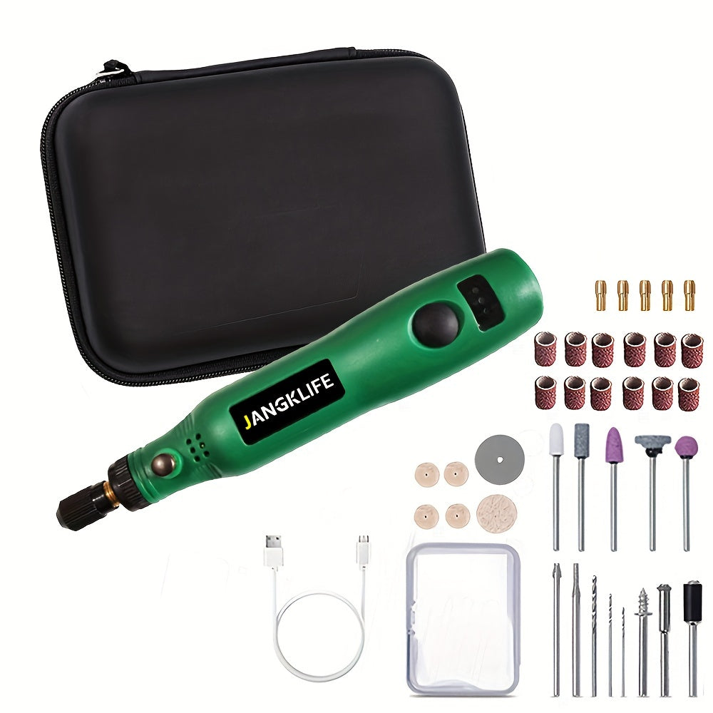 Cordless Rotary Tool Set with Rechargeable Engraving Pen and Wood Carving Tools