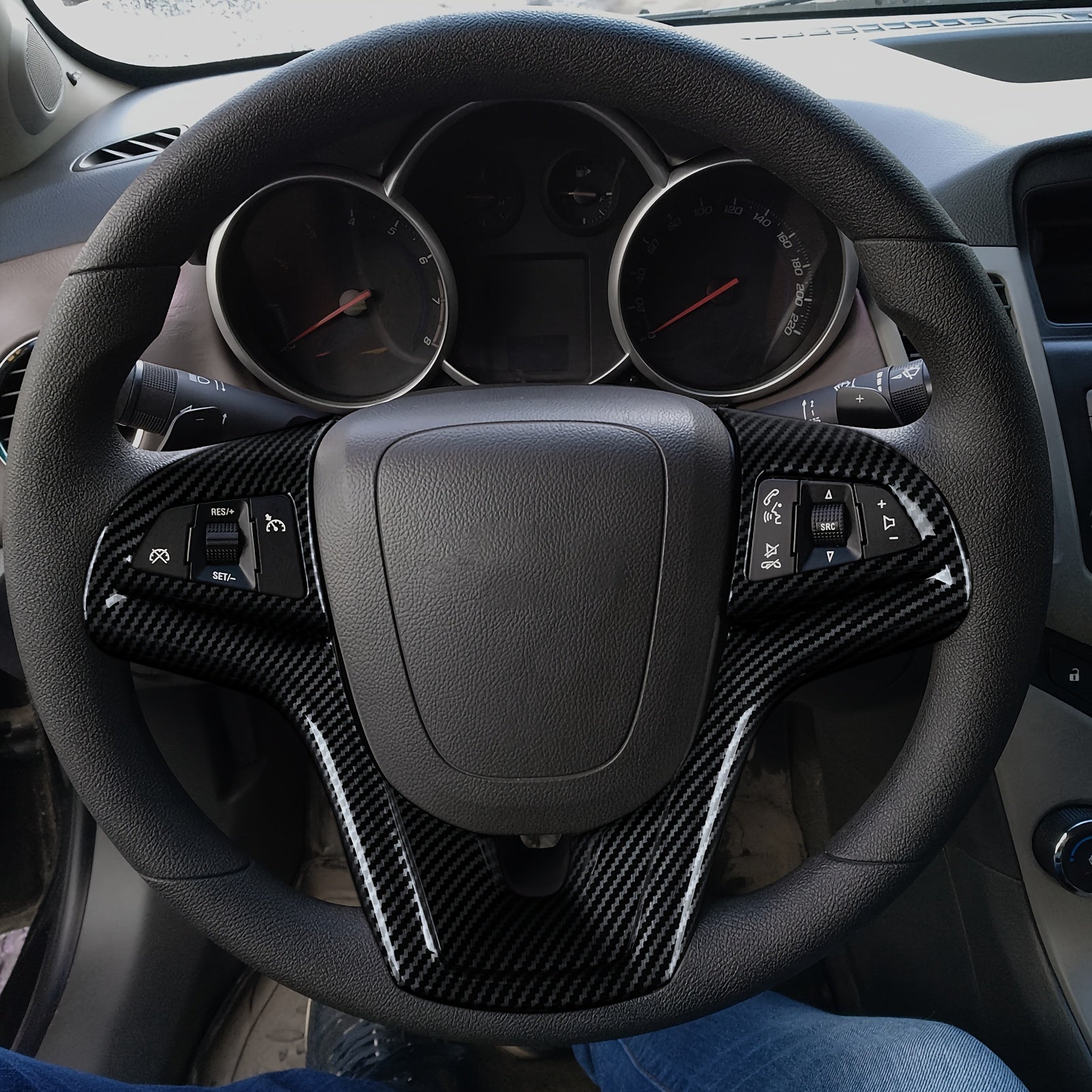 Avtomobil boshqaruv g'ildiragi qopqog'i ABS karbon tolasi decal ichki bezak Camaro ZL1 uchun