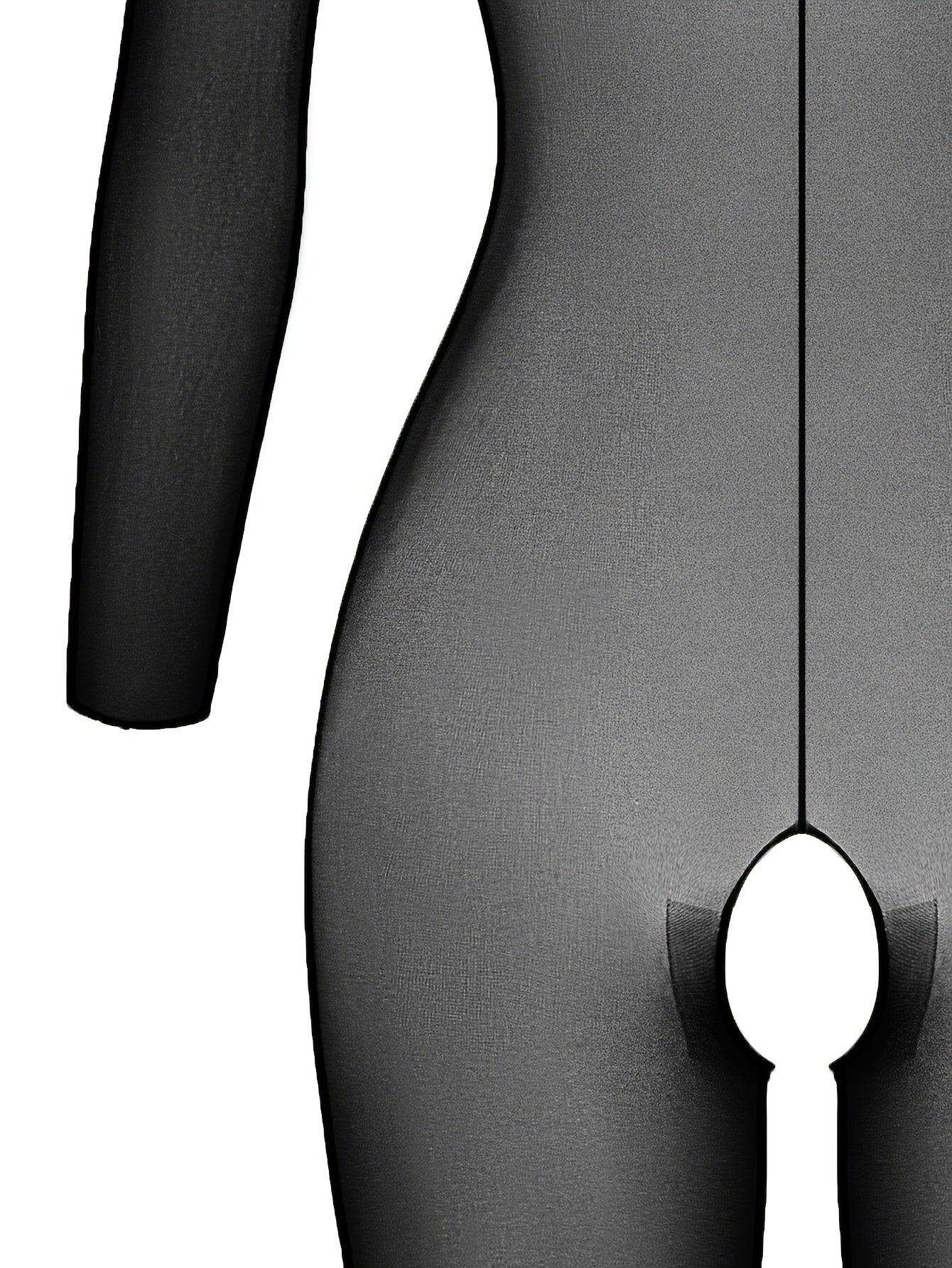 Ayollar uchun yuqori beldagi tarmoq bodi, uzun yenglari bilan, cho'ziluvchan nylon/elastan aralashmasidan tayyorlangan, yaqin kiyim uchun mukammal.