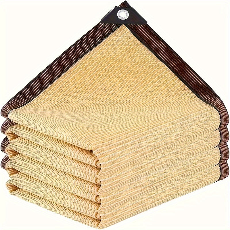 Bej Quyosh nuri uchun UV himoyalangan shisha tarmog'i, bog'lar, verandalar, balkonlar uchun bardoshli PE material