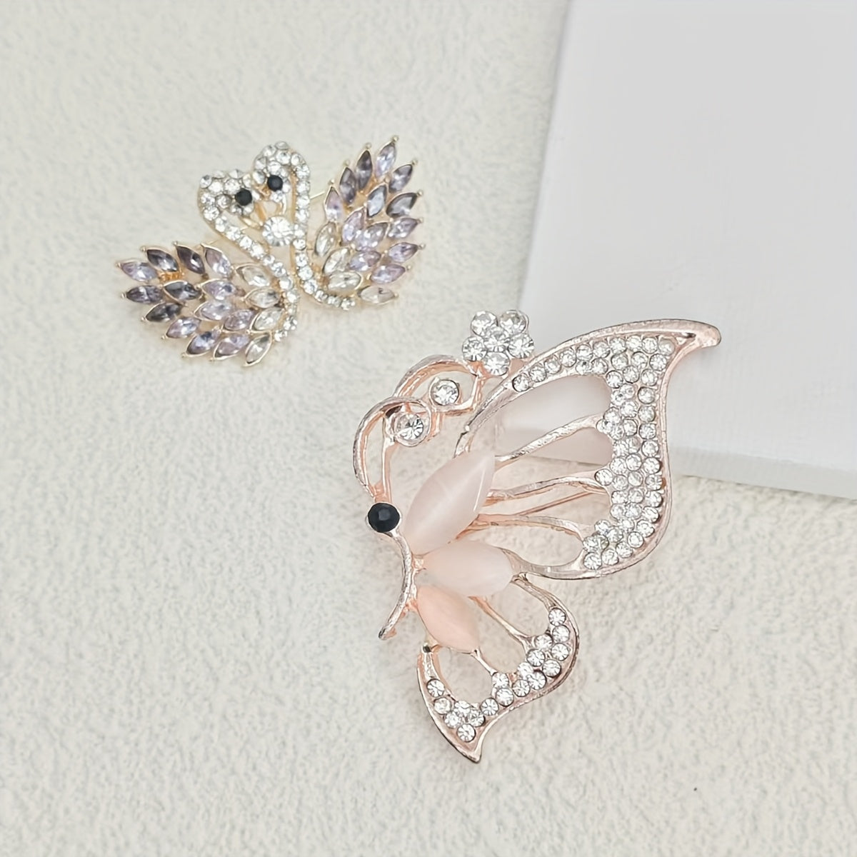 High-End Butterfly and Swan Brooch Set for Women Jewelry Accessories
