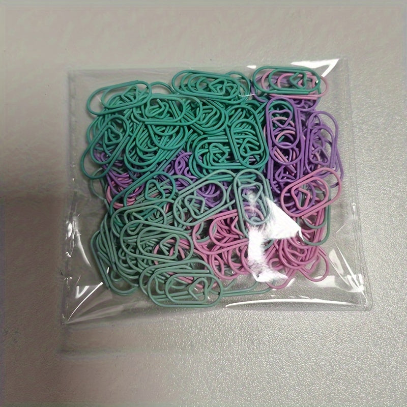 Mini Love Paper Clips Set 100 Pieces in 4 Colors Iron Office Supplies