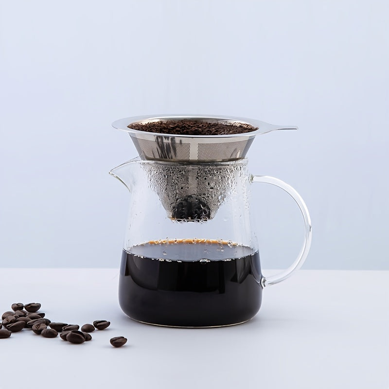 Double Layer Stainless Steel Coffee Filter Pour Over Dripper Food Grade 304