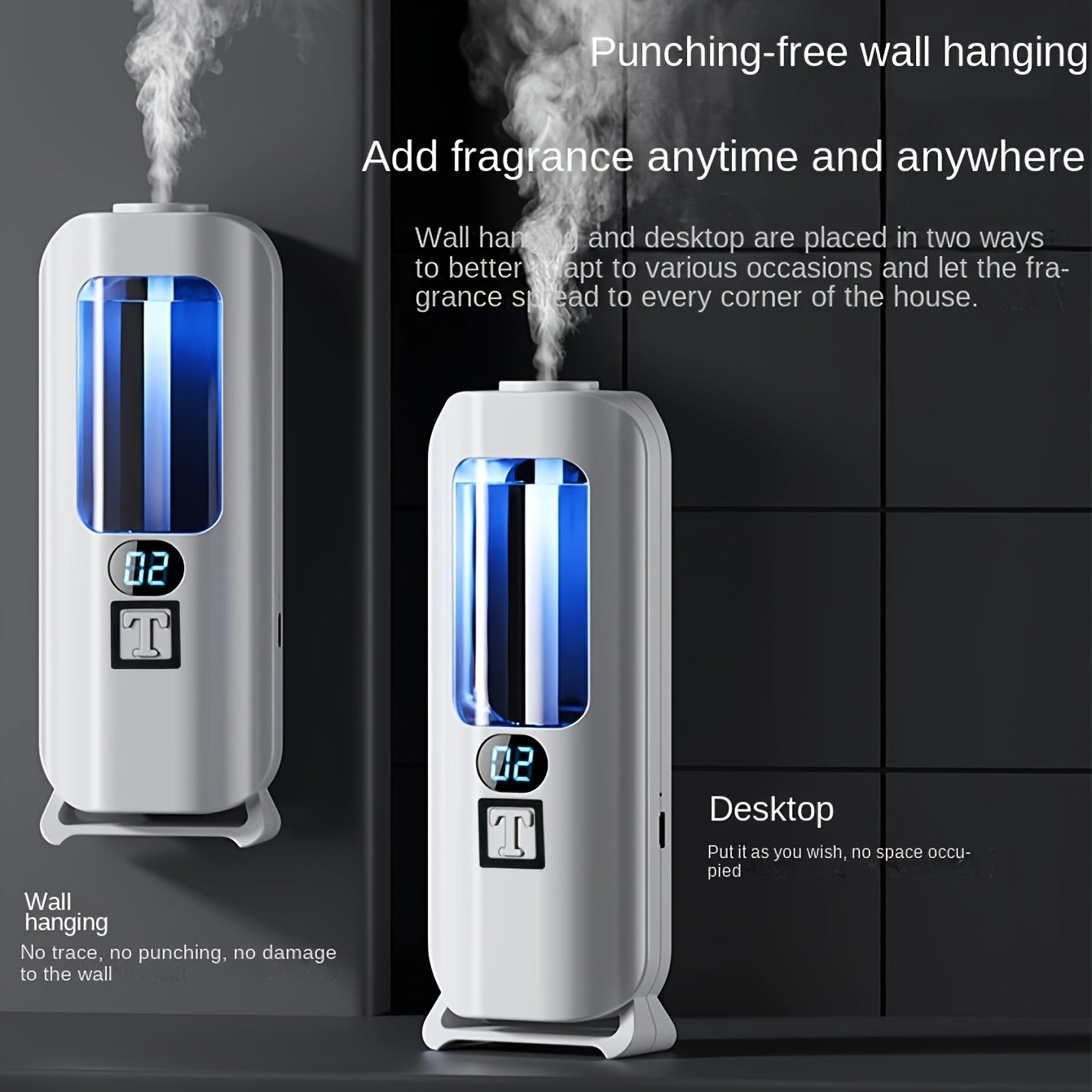 Automatic Aromatherapy Air Humidifier 1L USB Rechargeable Plastic for Office Bathroom