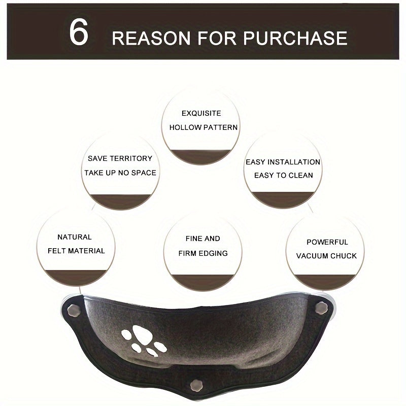 Hamaca para gatos en forma de media luna con ventosa para gatos pequeños y medianos Sunlight Lounge