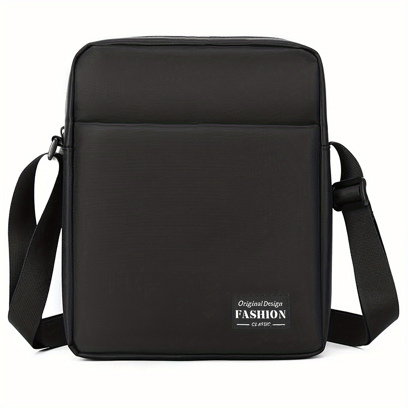 Men's Black Polyester Crossbody Bag for Outdoor and Business Travel
