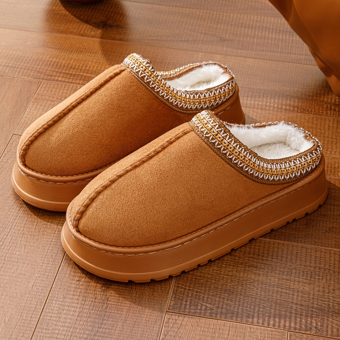 Erkaklar va ayollar uchun yopiladigan shippaklar, mo'ynali ichki qavati bilan EVA taglik, ichki qulaylik