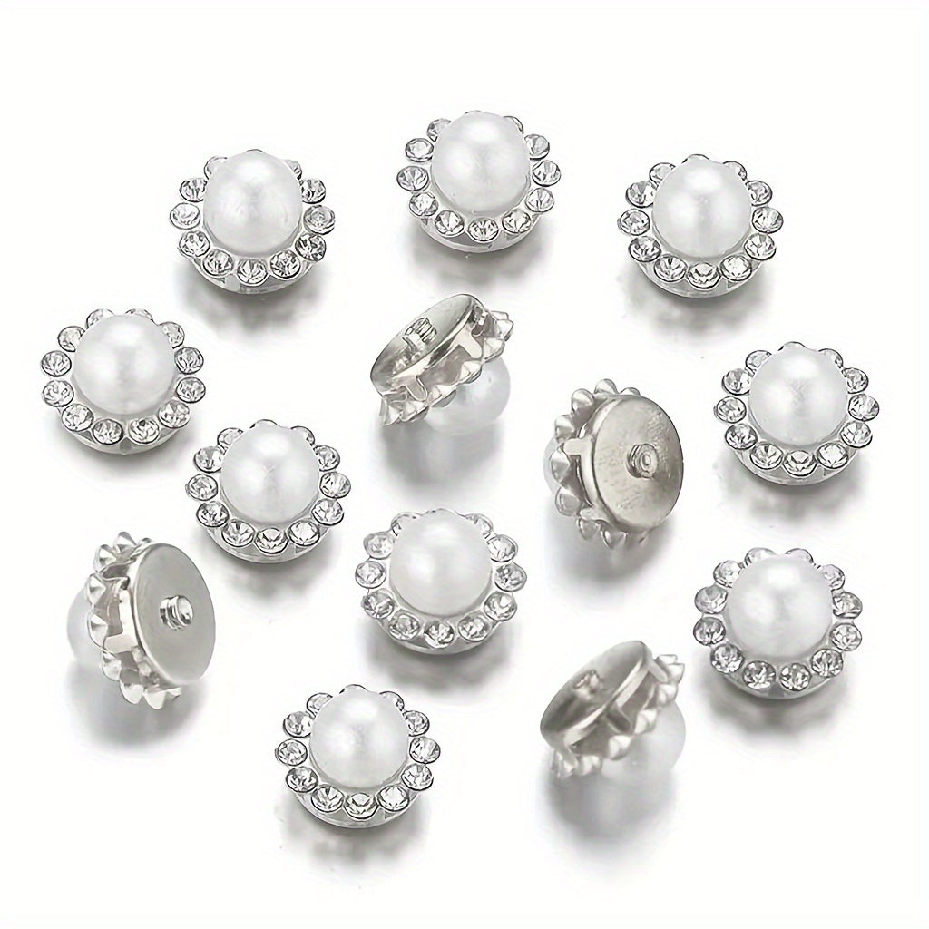 200 piezas de cuentas de flor de rhinestone y perlas con garras doradas para hacer joyería