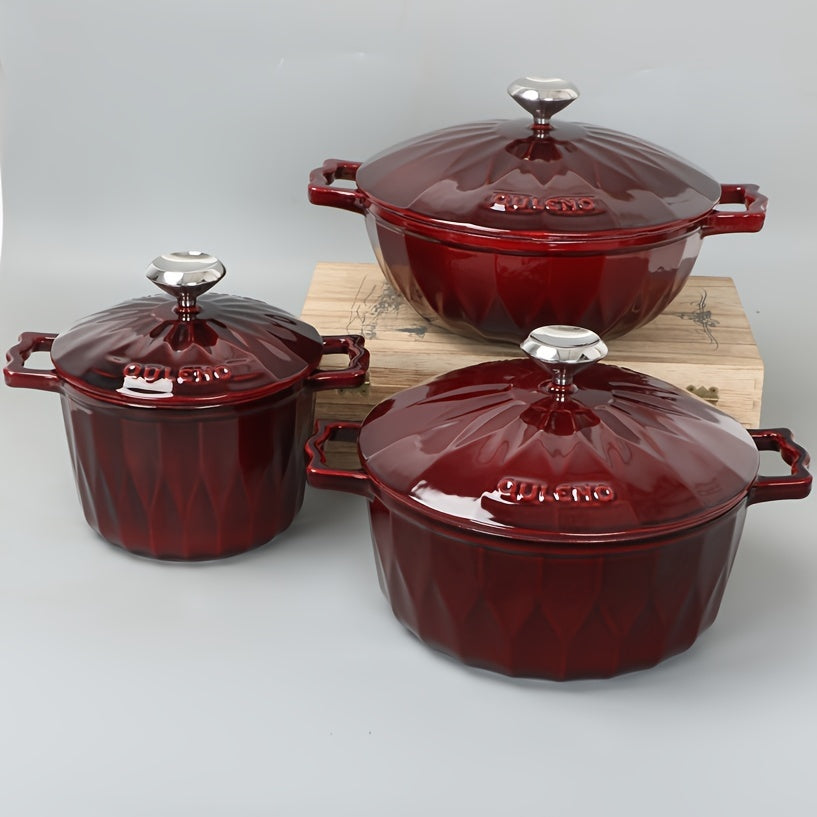 Enamelled Cast Iron Pot 78oz 138oz 169oz Non-Stick for Rice Sauces Induction