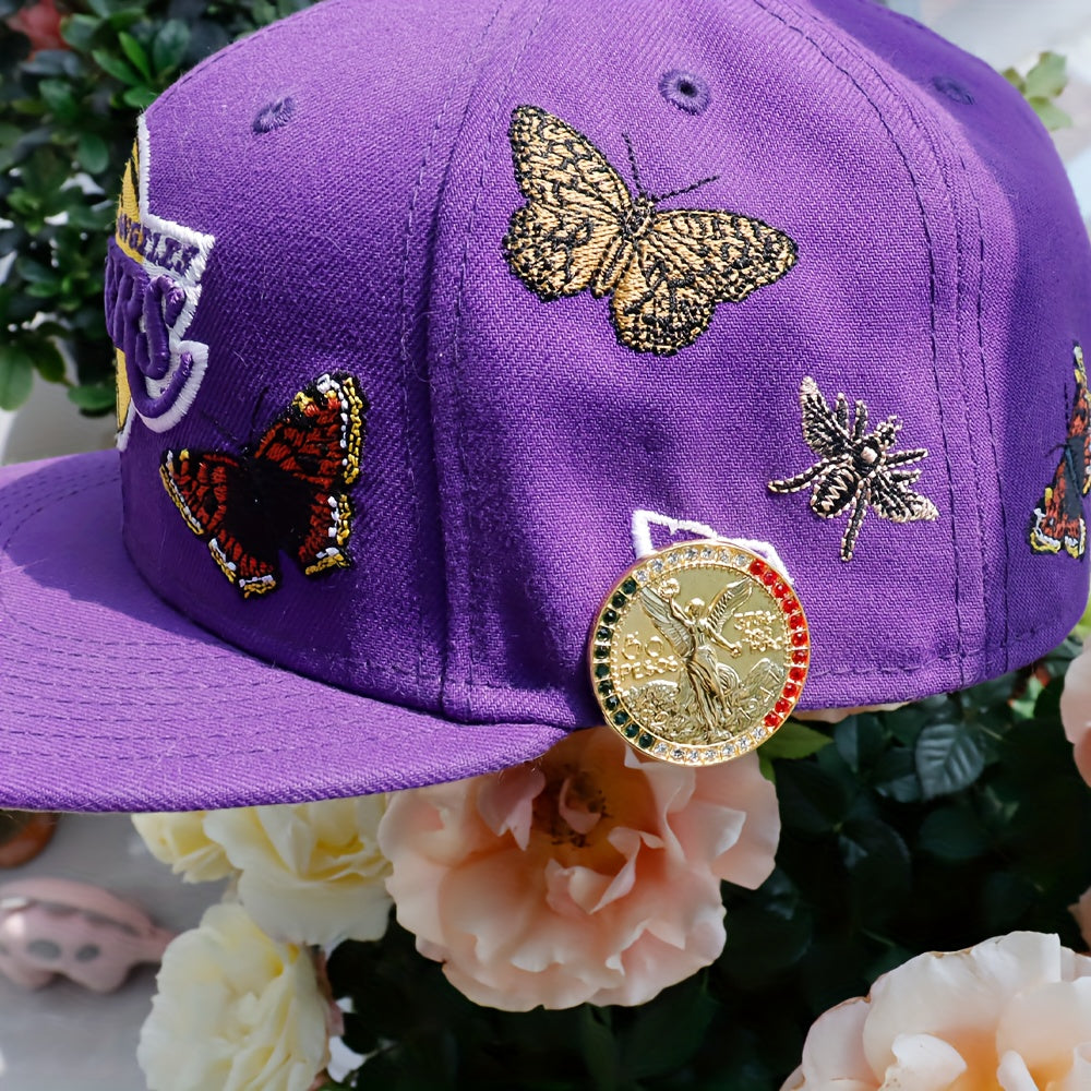 Erkaklar moda aksessuariysi Meksika 50 Peso xotira sikkasi shlyapa klipi rhinestone zink alloy