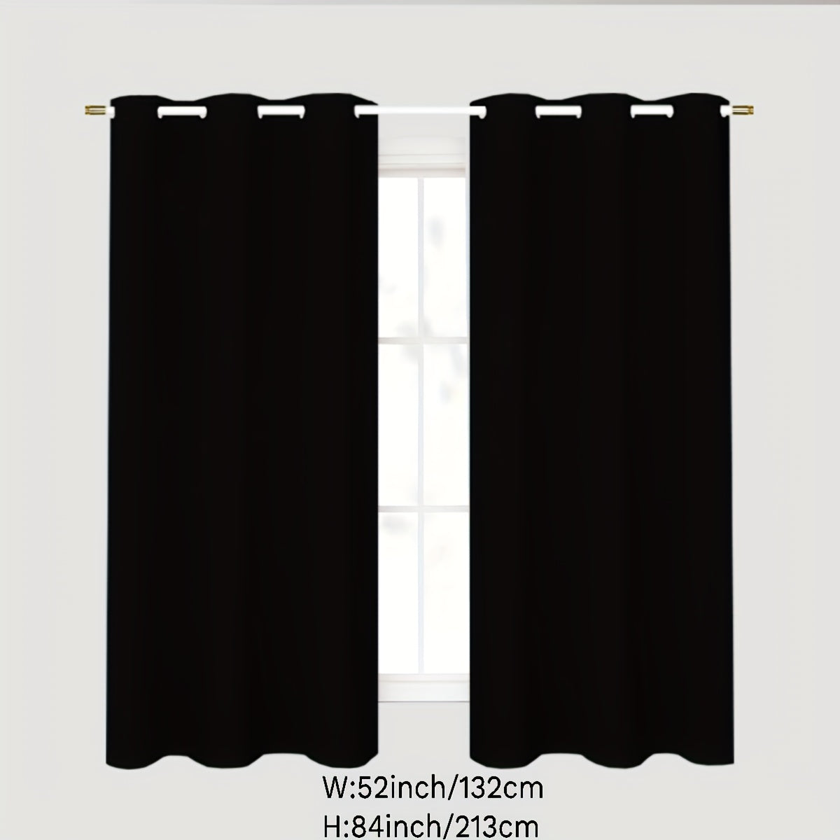 Gray Blackout Curtains for Bedroom Living Room Thermal Insulation Noise Reduction 1PC