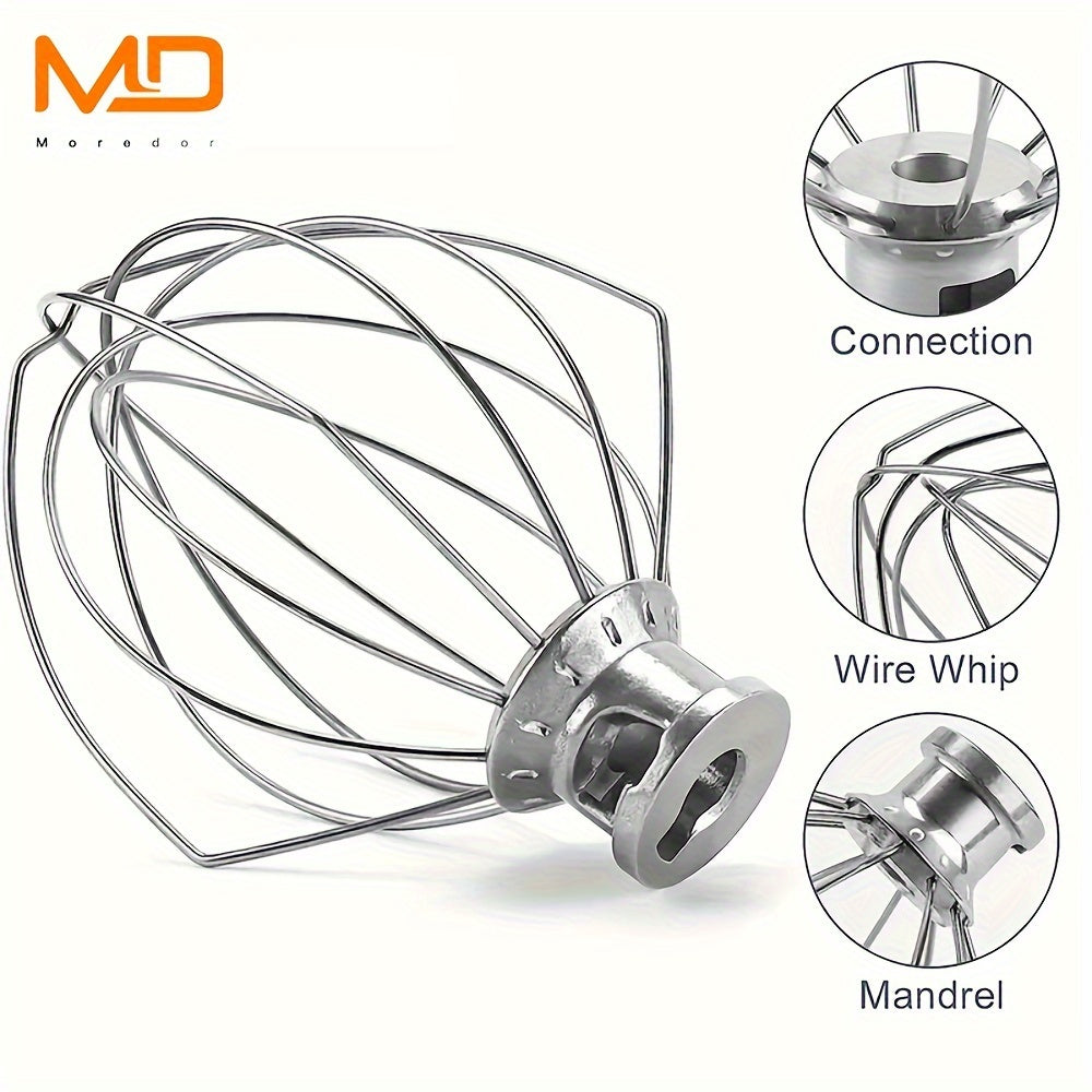 Stainless Steel Wire Whip Attachment for 4.5 Quart Stand Mixer Egg Cream Baking