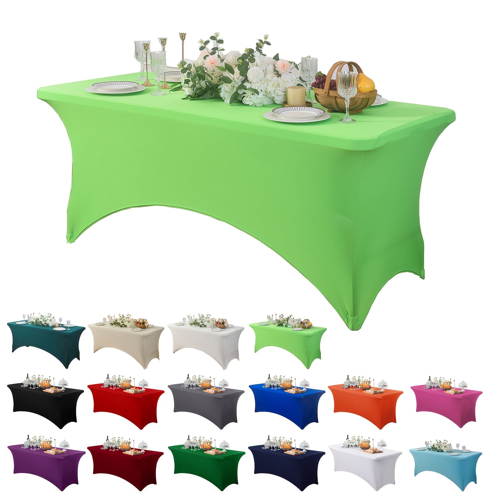 Stretch Spandex Tablecloth for Weddings Parties and Events Durable Polyester Blend Mixed Color