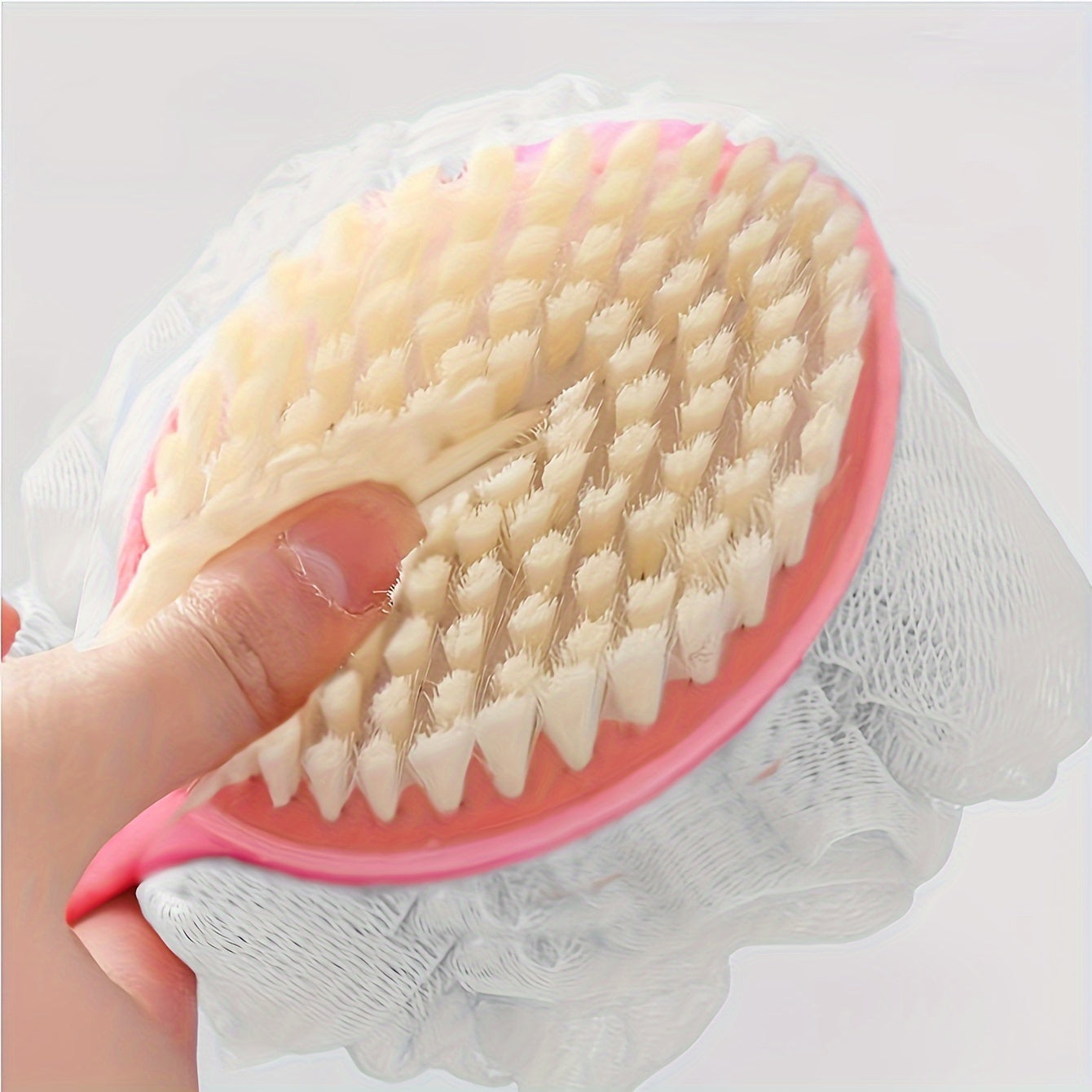 Long Handled Back Scrubber with Soft Bristles and Bath Ball for Bathing