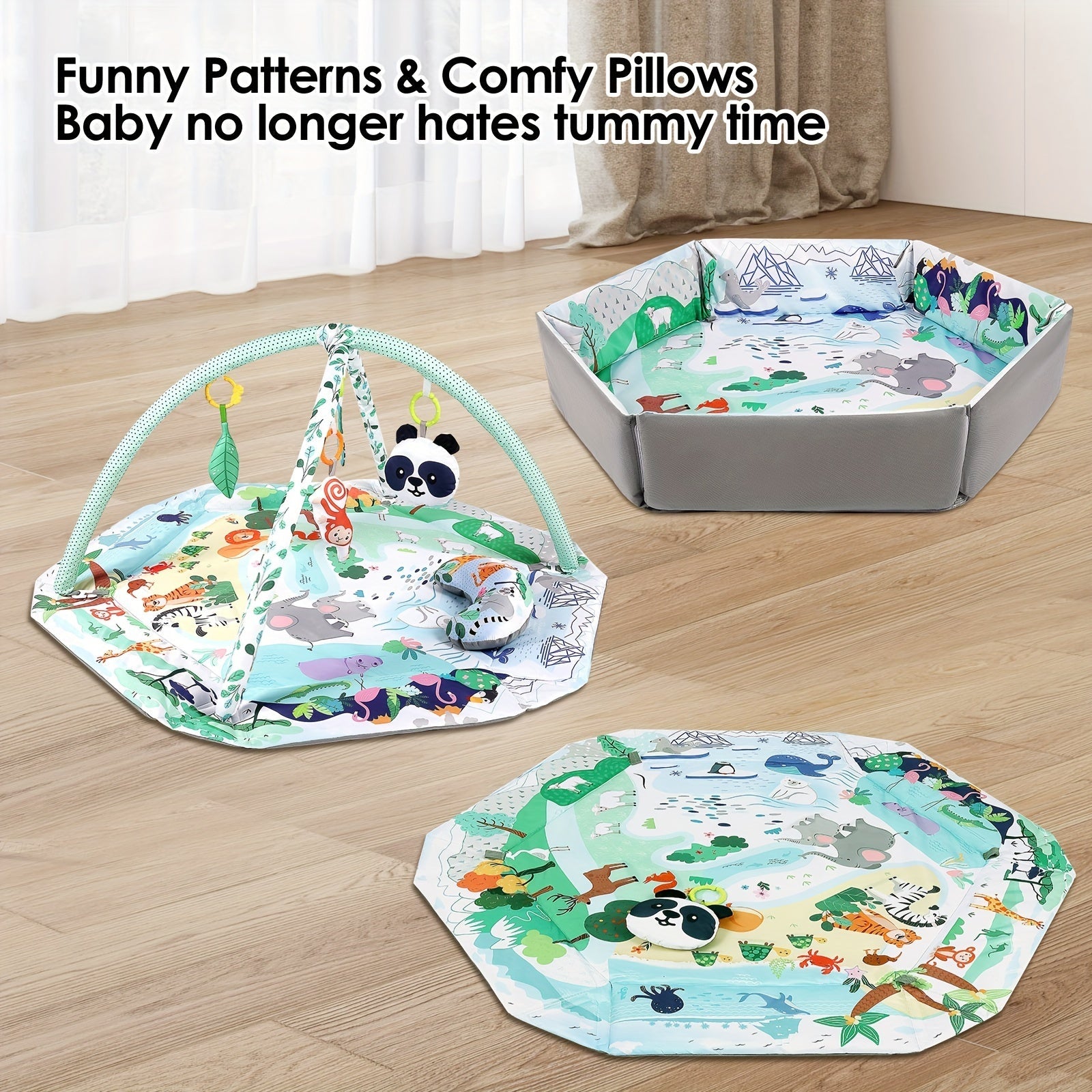 Kids' Play Mat with Sensory Toys and Ball Pit for Youngsters Fitness and Development