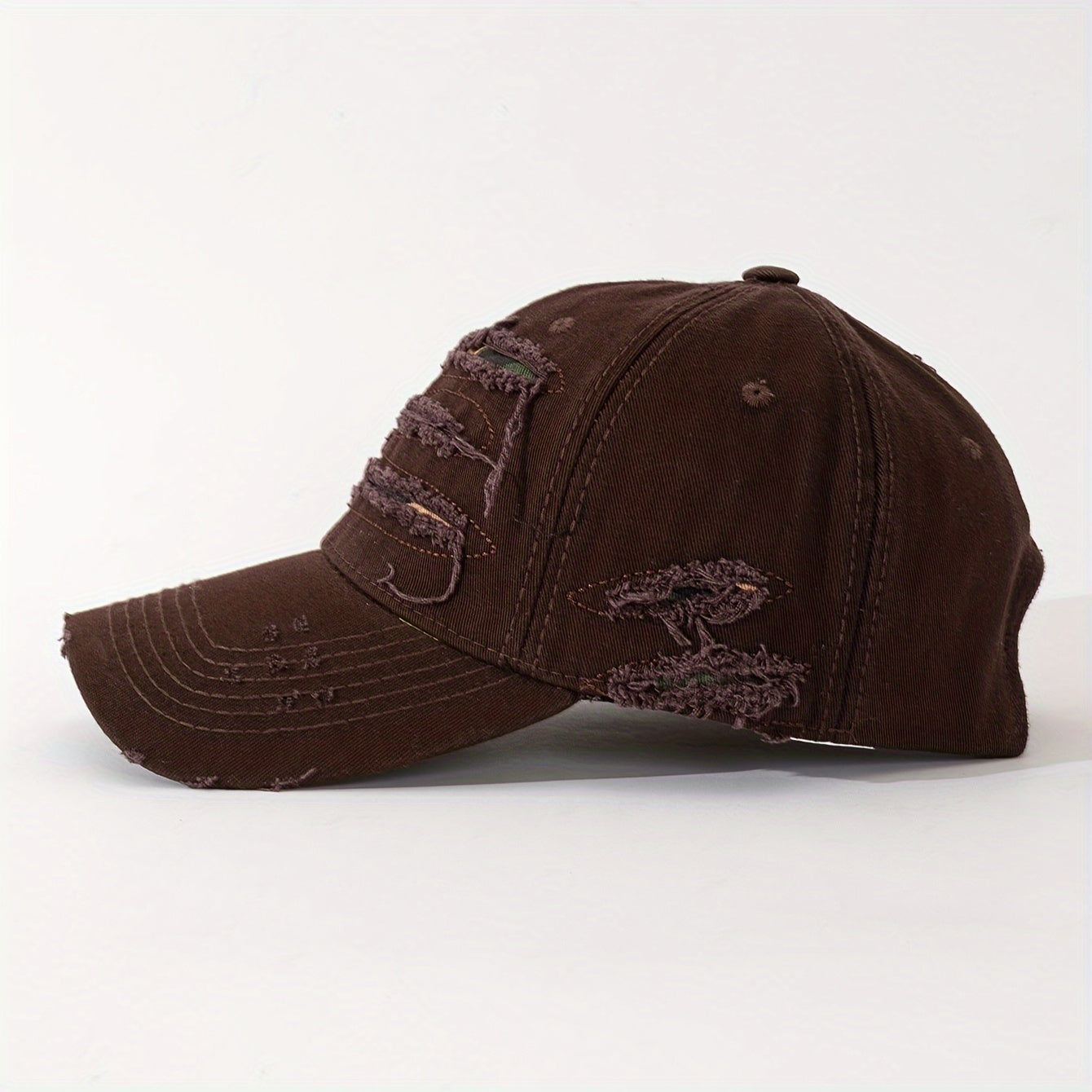 Lightweight Washed Polyester Baseball Cap with Embroidered Patches and Hole Design for Spring Festival and Valentine's Day