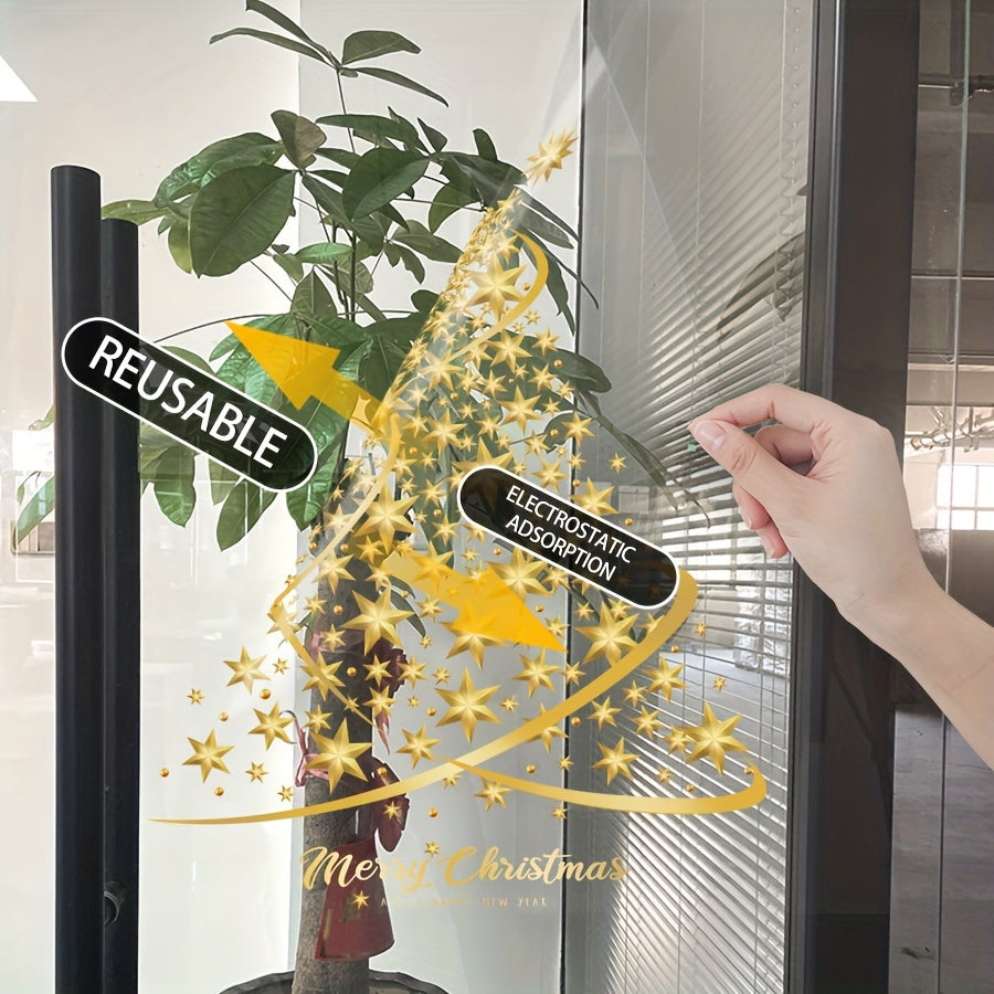Christmas Window Clings 8mil PVC Static Decals for Festive Home Office Decoration