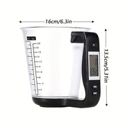 Digital Kitchen Scale with Measuring Cup LCD Display Leak-Proof 1000g-1g