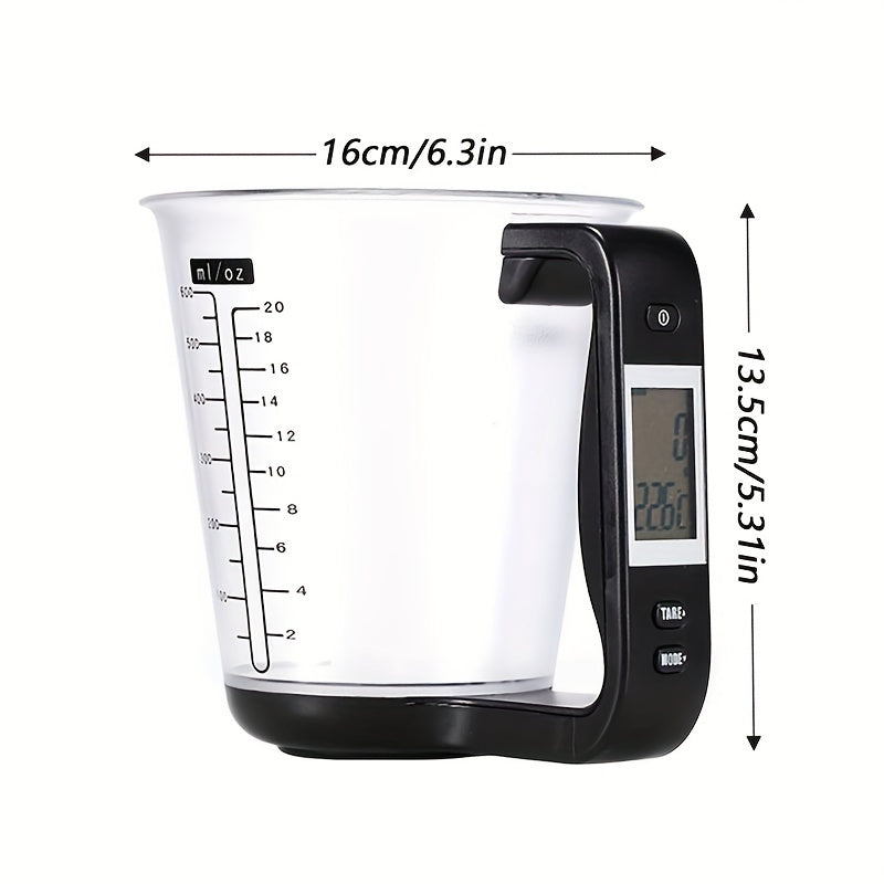 Digital Kitchen Scale with Measuring Cup LCD Display Leak-Proof 1000g-1g
