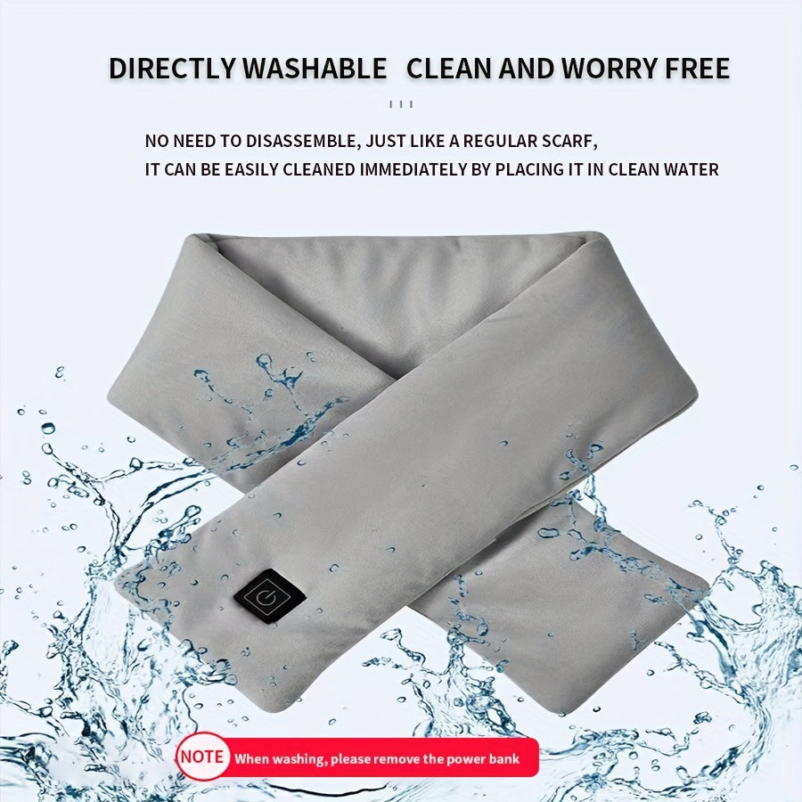 Bufanda calefactable USB unisex de poliéster, calentador de cuello de punto, ropa de invierno