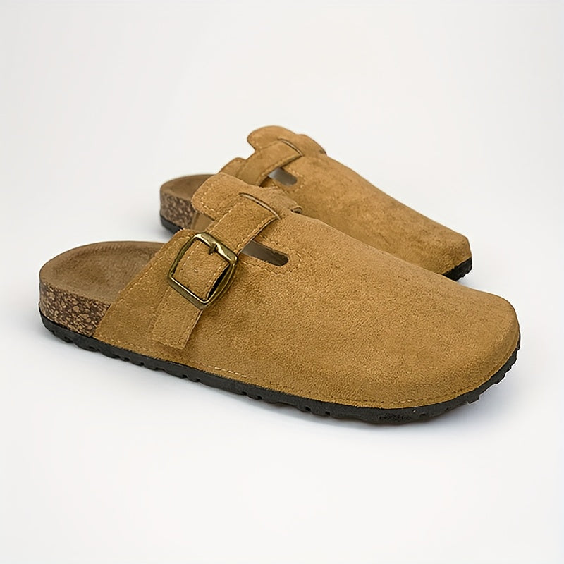 Women's Faux Fur Mules Shoes Casual Summer Slip-On Beige Comfort