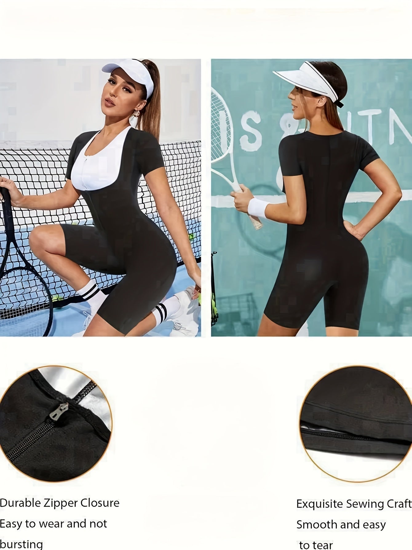 Women's Athletic Bodysuit for Shaping Sweat-Inducing Fitness Moisture-Wicking