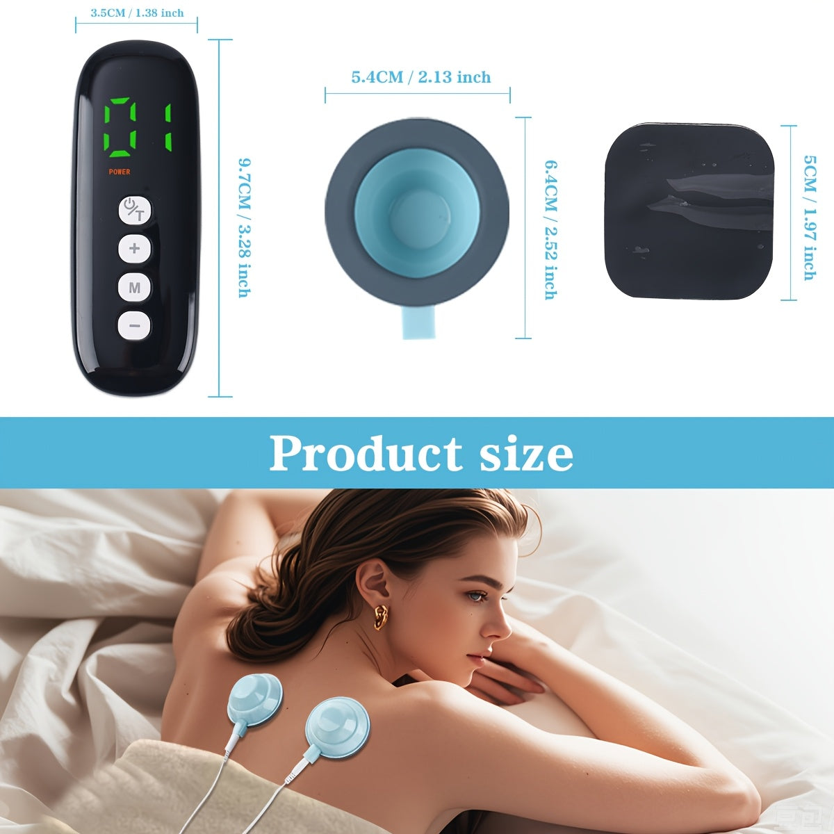 10 rejim, 39 intensivlik darajasi bilan zaryadlanadigan massaj asbobi. Suyuq qopqoq, plastinkalar va USB zaryadlashni o'z ichiga oladi. Shaxsiy farovonlik va og'riqni kamaytirish uchun portativ va ko'p funksiyali. Foydalanish oson.