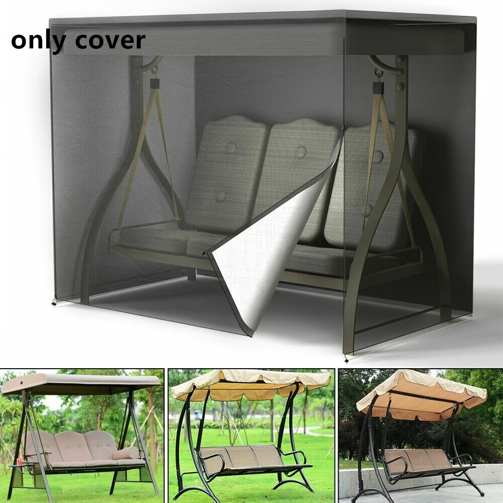Black Waterproof Outdoor Swing Cover 220x125x170cm Polyester Dust Rain Protection