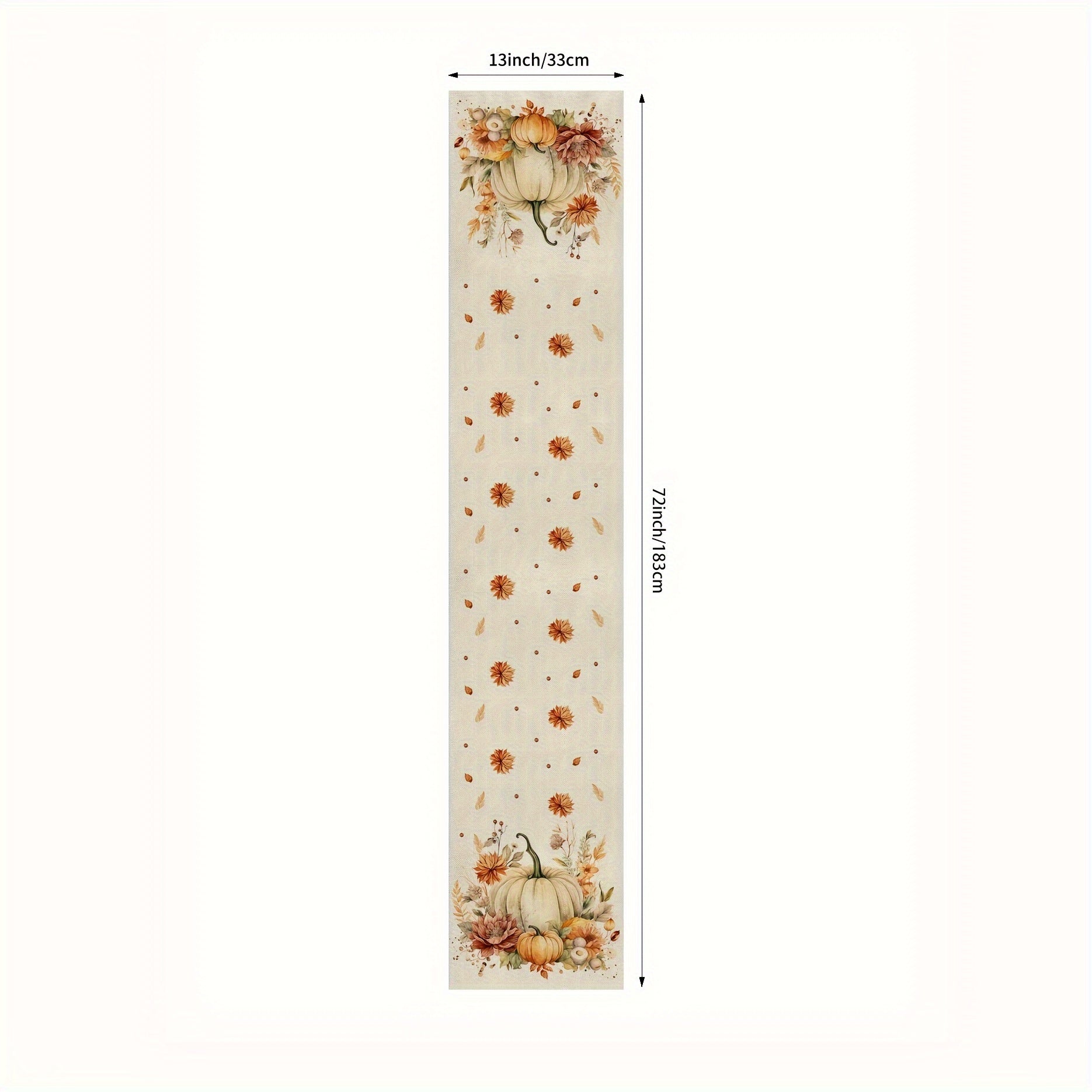 Autumn Harvest Festival Linen Table Runner 33x183cm Thanksgiving Fall Decor Pumpkin Knit Polyester