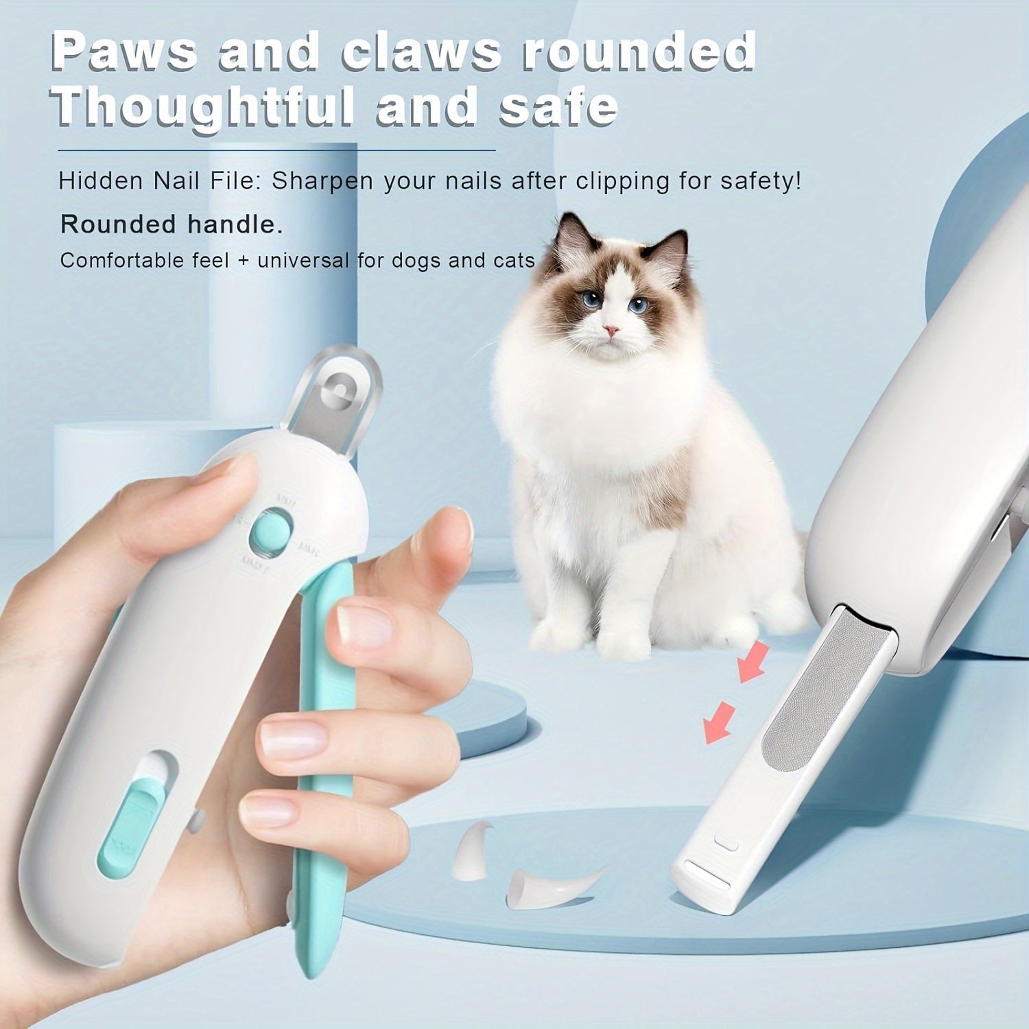 Adjustable Pet Nail Clippers for Cats and Dogs, No Battery, Plastic, Professional Grooming Tool