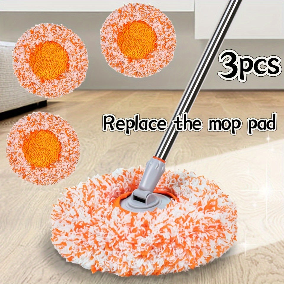 Quruq va nam tozalash uchun 3 ta quyosh guliga o‘xshash mop mato to‘plami