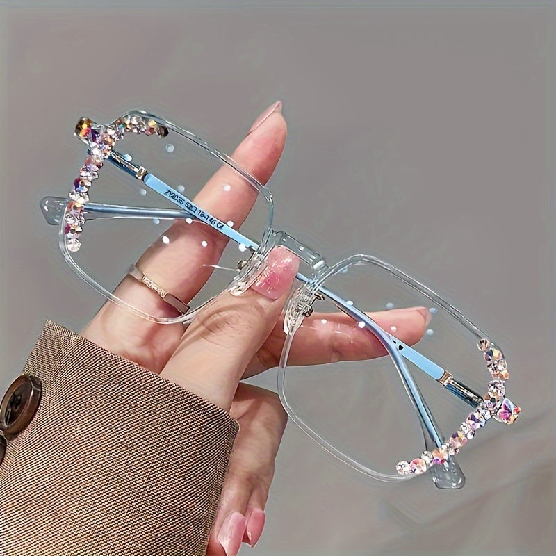 Unisex Square Frame Computer Glasses with Blue Light Blocking Clear Lenses