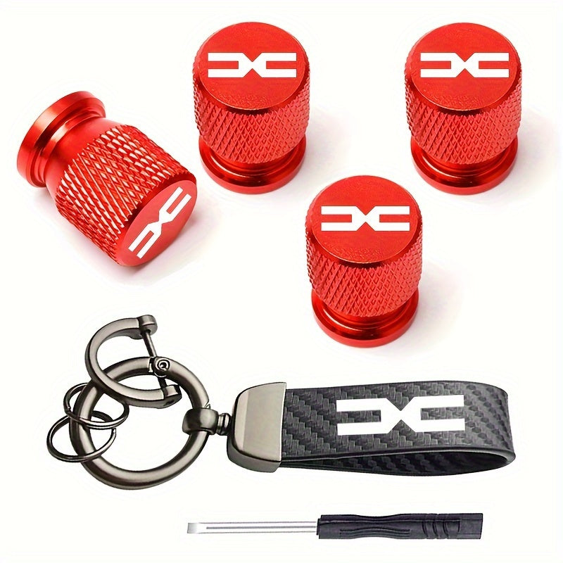 4-to'plam alyuminiy shinalar ventili bo'lagi qopqog'i, avtomobillar uchun universal moslik, chang qopqog'i