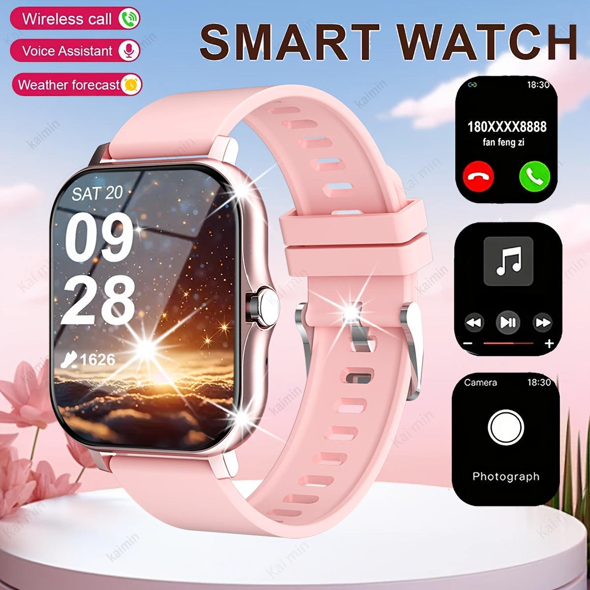Full-Touch Screen Smartwatch for Men and Women with Fitness Tracking and Wireless Calls