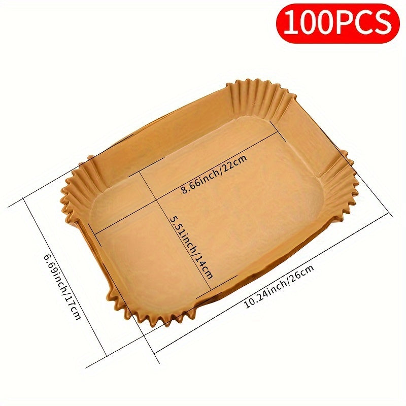 Disposable Air Fryer Liners 50 or 100 Pieces, 26cm x 17cm, Baking and Oven Accessories
