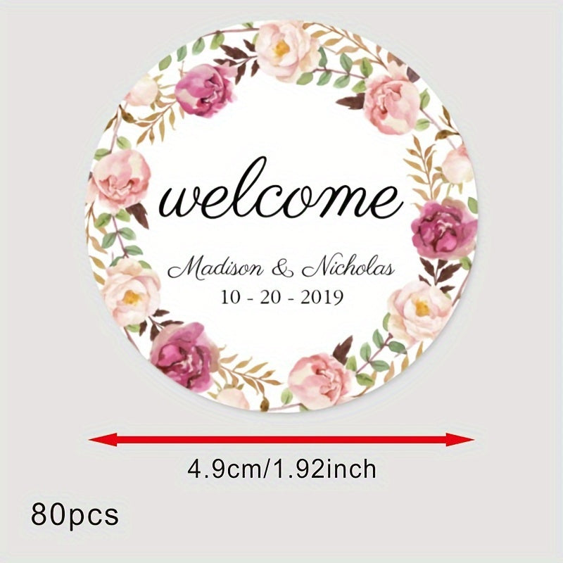 Personalized Bridal Shower Labels Custom Thank You Stickers Name and Date Recyclable Matte Finish