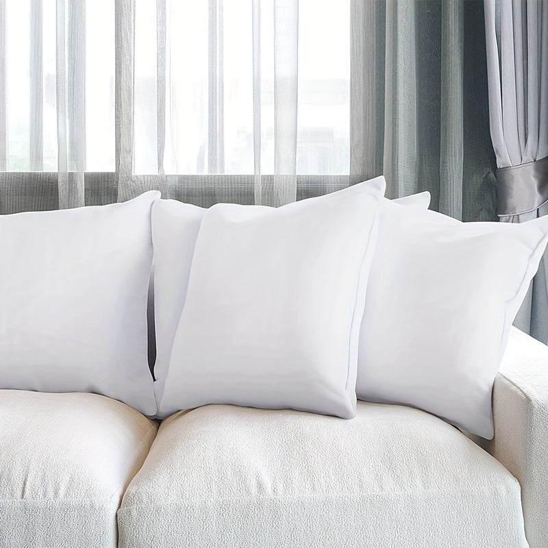 Set of 4 White Decorative Pillow Inserts for Sofa Couch Living Room Home Decor