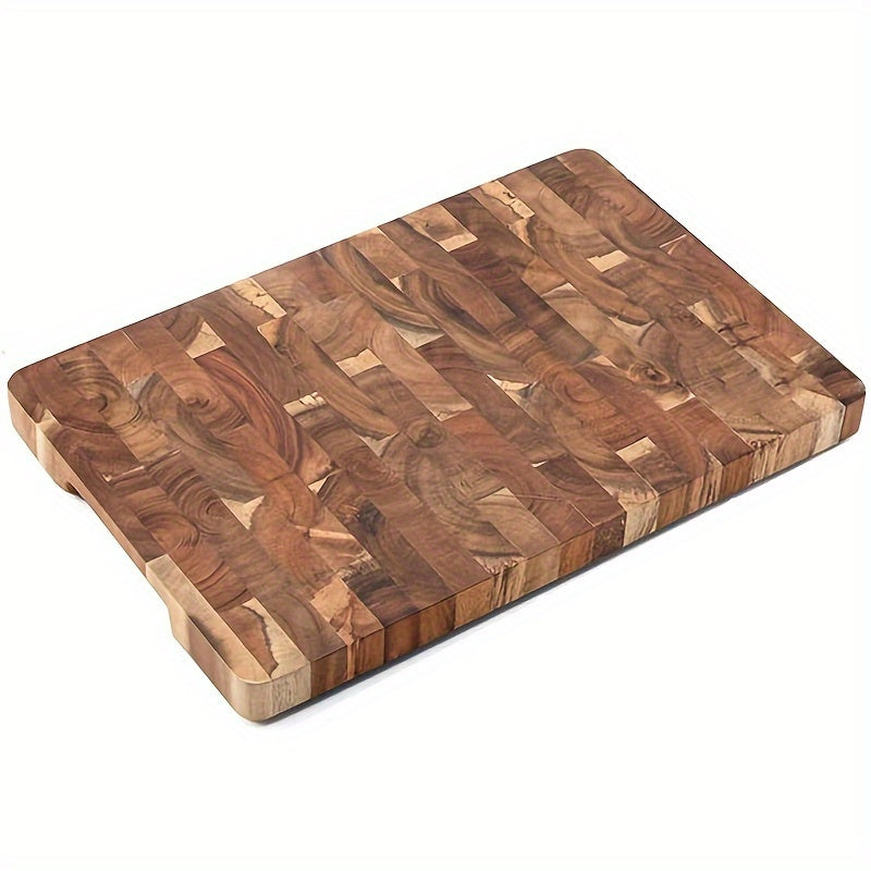 Tabla de cortar compacta y elegante de madera de acacia con superficie de fácil limpieza