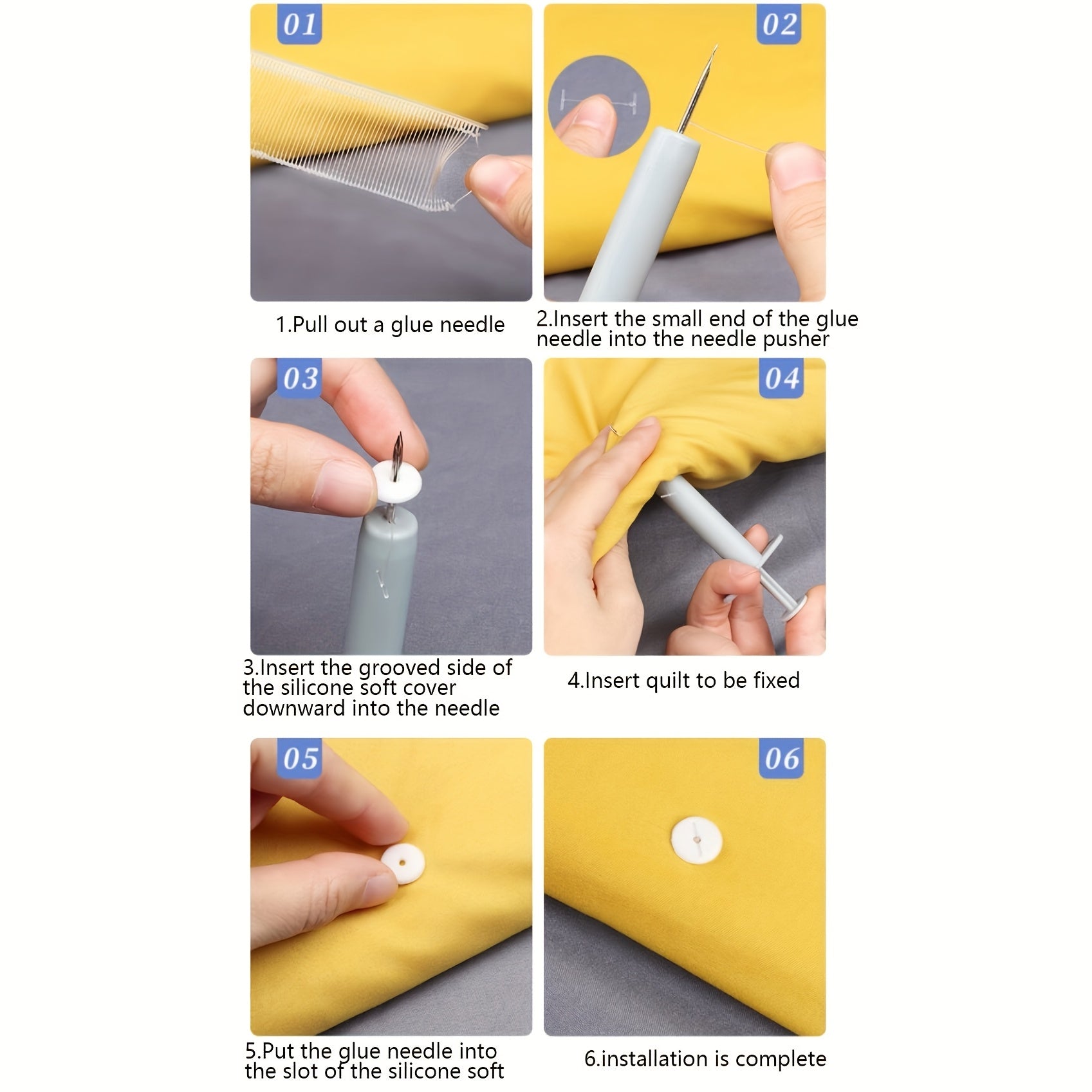 Non-Slip Invisible Quilt Fasteners Set of 3 Polypropylene White Bedding Securement