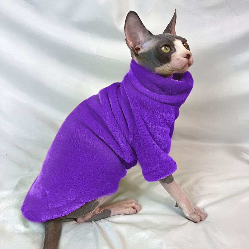 Soft Warm Sphynx Cat Turtleneck Pullover for Small and Extra Small Breeds