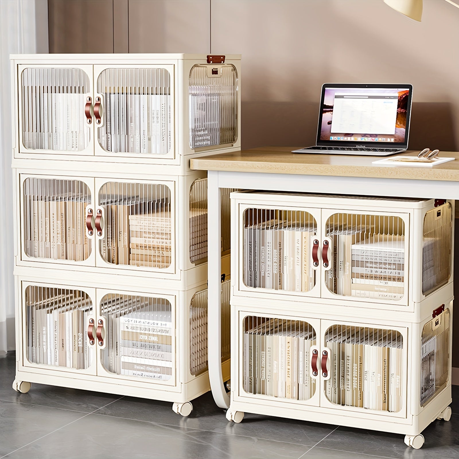 1 dona Egiluvchi Saqlash Qutisi, ikki eshikli, talabalar yotoqxonalari va uyda tartibga solish uchun ideal.